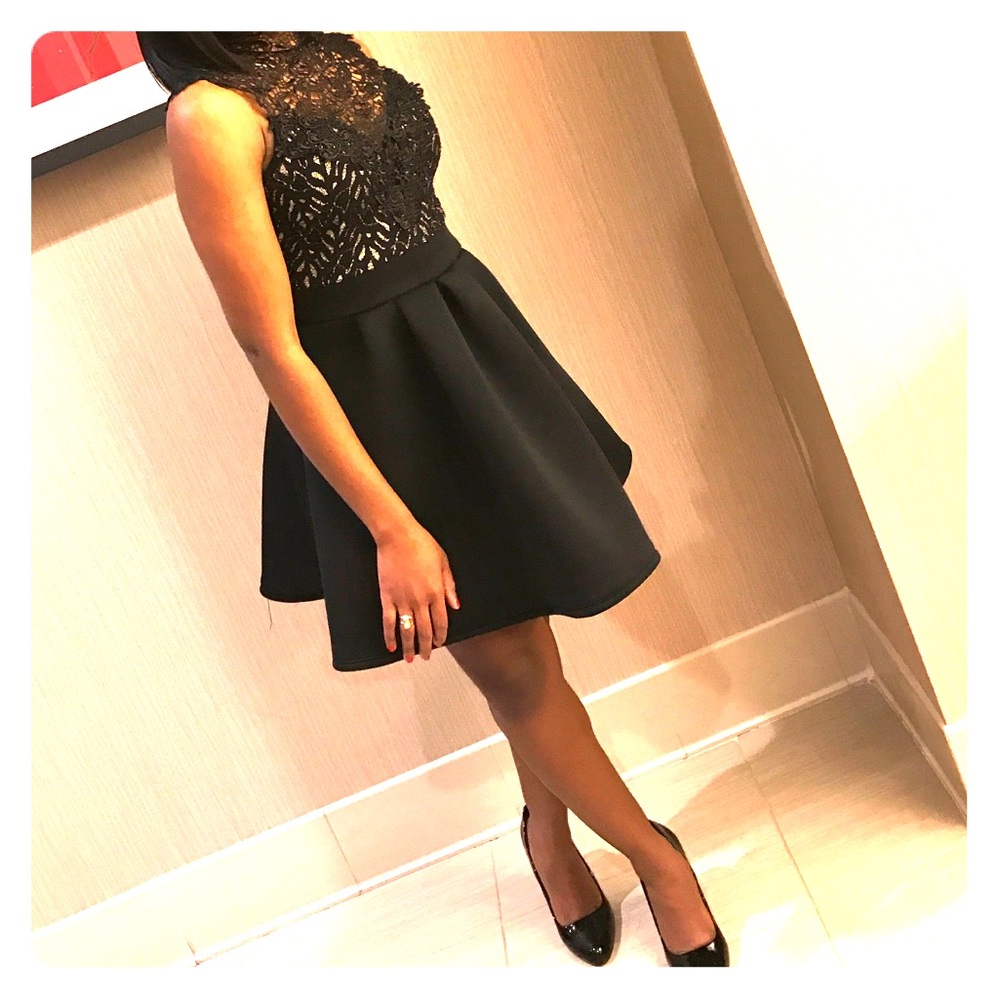 Black & Sparkly Skater Dress